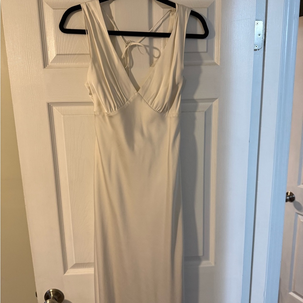 Abercrombie & Fitch Cream Backless Maxi Dress